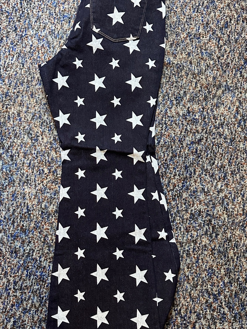 Judy Blue Dark Blue Flare Leg Jeans with White Star Print